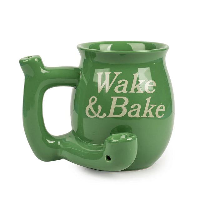 West Coast Gifts™ | Wake and Bake – Ceramic Mug Pipe [C246G] Mug Pipe Smoking Cat Distribution