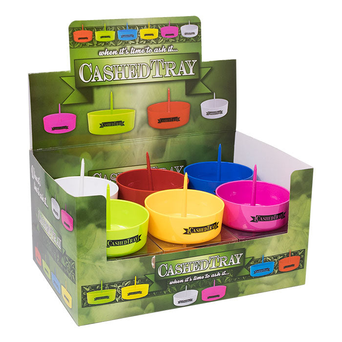 Cashed Tray Ashtrays Display of 12 Plastic Ashtray LEHIGH WHOLESALE