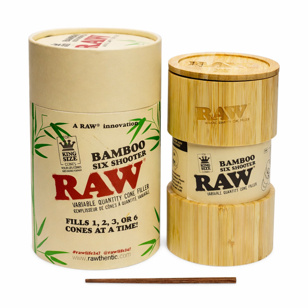 RAW | Bamboo Six Shooter Cone Filler – King Size Filler · Poker Super Supplys Inc