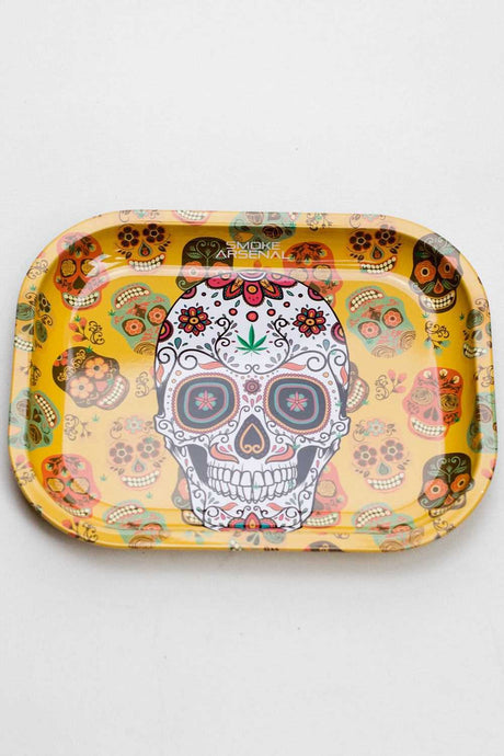 Smoke Arsenal Rolling mini Tray-Sugar Skulls - One Wholesale