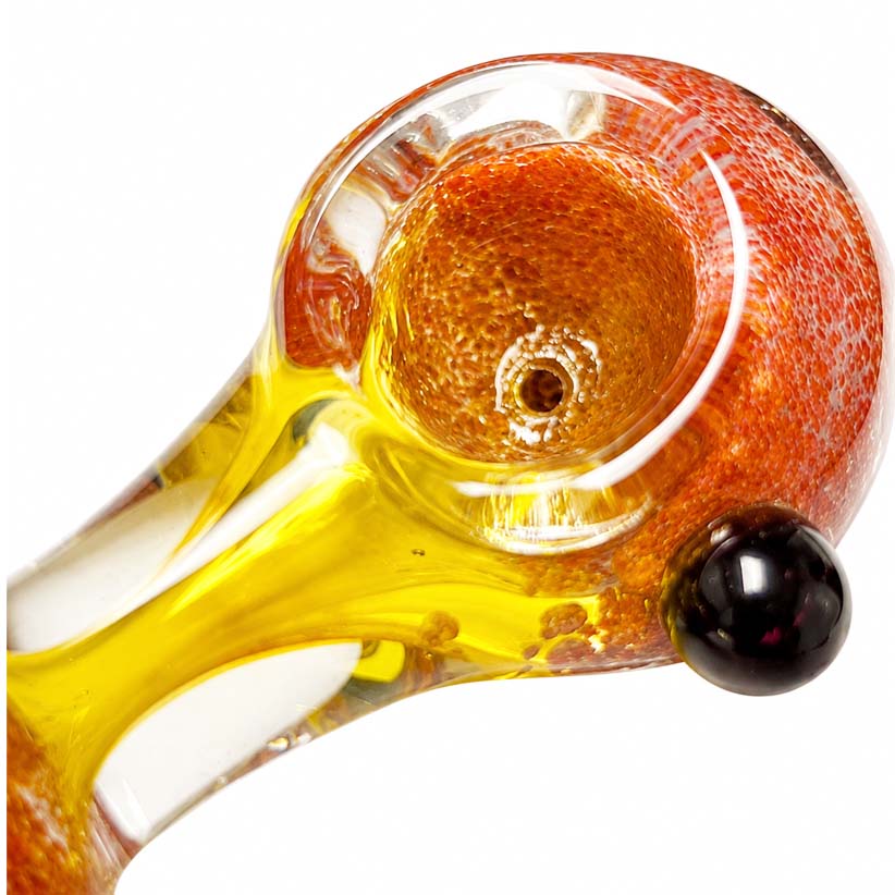 3-1/2" Frit Mushroom Glass Spoon Pipe Glass Pipe Super Supplys Inc