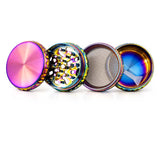 59mm 4-Piece Rainbow Diamond-Cut Zinc Alloy Grinder – 6-Piece Display Display Pack Super Supplys Inc