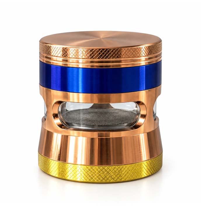 55mm 4-Piece Window Zinc Alloy Grinder – 6-Piece Display Assorted Colors Display Pack Super Supplys Inc Default Title