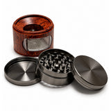 55mm 4-Piece Wood-Grain Wrap Metal Grinder Display Pack Super Supplys Inc