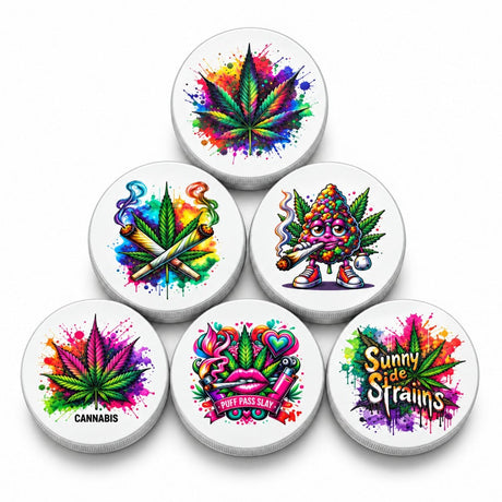 63mm 4-Piece Kush Pop Art Metal Grinder Display Pack Super Supplys Inc