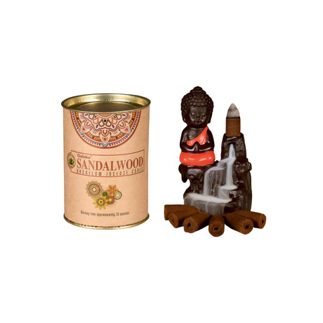 Goloka | Backflow Incense Cones 1.5" Pack of 6 Incense SunGlow Goloka Sandalwood Backflow Incense Cones