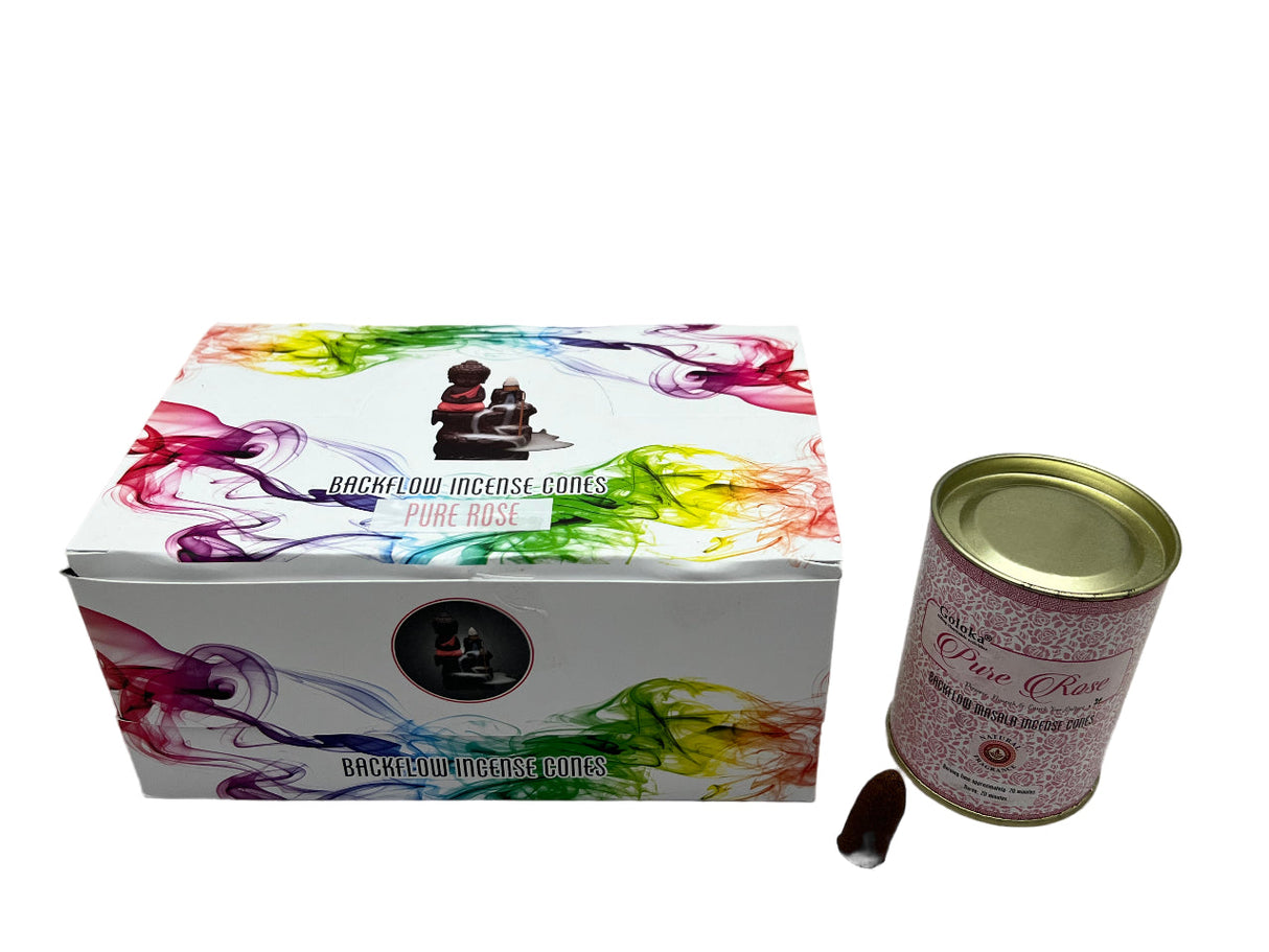 Goloka | Backflow Incense Cones 1.5" Pack of 6 Incense SunGlow Goloka Pure Rose Backflow Incense Cones