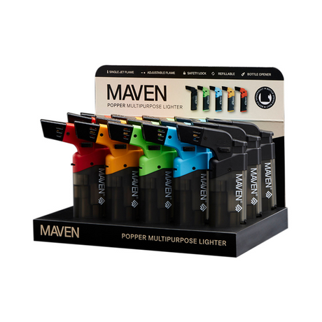 Maven Popper Lighter Display of 15 Torch Maple Craft Inc Default Title