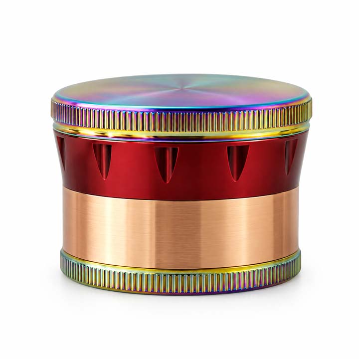 60mm Zinc Alloy 4-Piece Herb Grinder – 6PCS Display Display Pack Super Supplys Inc