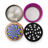 63mm 4-Piece Optical Illusion Metal Grinder – 6-Piece Display Display Pack Super Supplys Inc