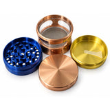 55mm 4-Piece Window Zinc Alloy Grinder – 6-Piece Display Assorted Colors Display Pack Super Supplys Inc