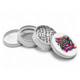 63mm 4-Piece Kush Pop Art Metal Grinder Display Pack Super Supplys Inc