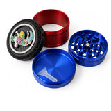 62mm 4-Piece Jeweled Turtle Metal Grinder – 6-Piece Display Display Pack Super Supplys Inc
