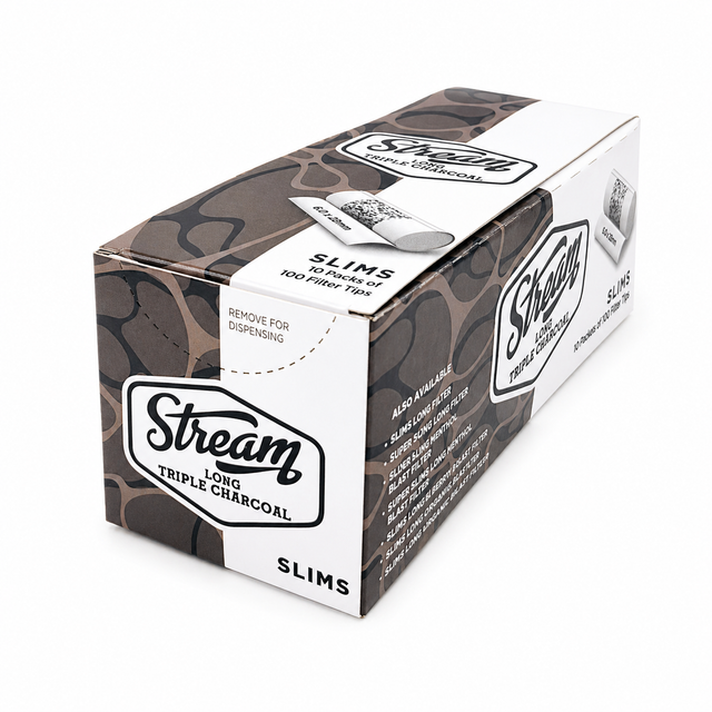 STREAM | Slims Long Triple Charcoal RYO Filters Display Carton - 10 Ba ...