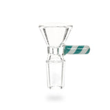 Red Eye Glass® | 14mm Candy Stripe Handle Pull-Out [196] Bowl · Popper Smoking Cat Distribution Blue