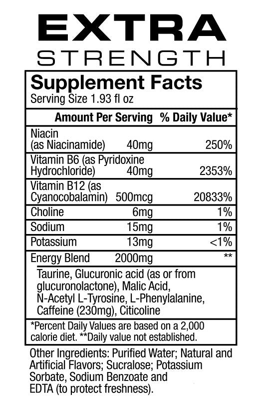Blue Raspberry Flavor Extra Strength 5-hour ENERGY Drink- - One Wholesale