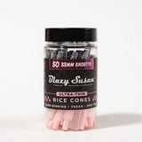 Blazy Susan | Ultra Thin Rice Cones Jar – 50 Count Pre-rolled Cone (Bulk / Tower) Smoking Cat Distribution Shorty (53mm)