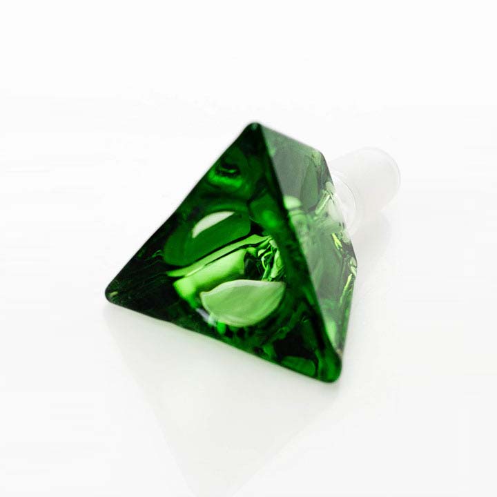 Triangular pyramid Glass Green bowl [JC-12522]