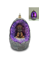 Zenn | Backflow Incense Burner Incense Holder SunGlow Baby Buddha in Crystal LED