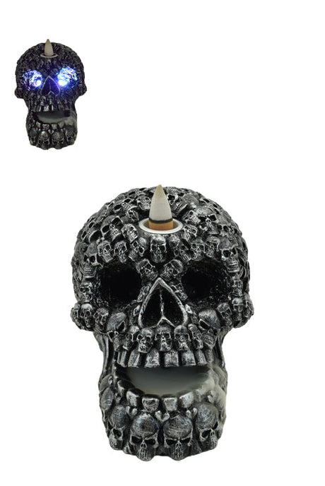 Zenn | Backflow Incense Burner Incense Holder SunGlow Skull With Led Eyes
