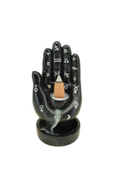 Zenn | Backflow Incense Burner Incense Holder SunGlow Black Hamsa Hand