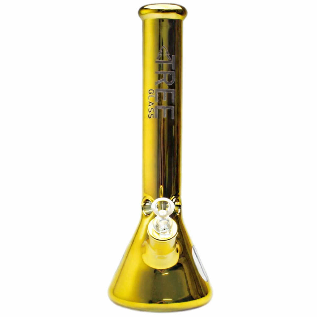 Tree Glass | 15" 7mm Beaker Gold Glass Bong Glass Bong Maq Distributors