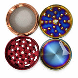 60mm Zinc Alloy 4-Piece Herb Grinder – 6PCS Display Display Pack Super Supplys Inc