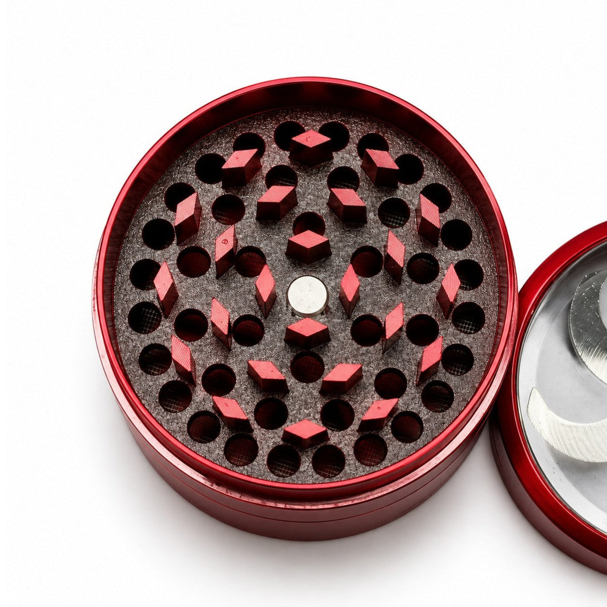55mm 4-Piece Hand-Crank Metal Grinder Display Pack Super Supplys Inc