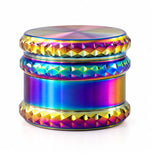 59mm 4-Piece Rainbow Diamond-Cut Zinc Alloy Grinder – 6-Piece Display Display Pack Super Supplys Inc