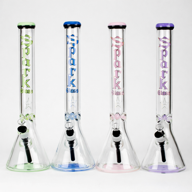Spark | 18" 9 mm glass water bong with thick base [GP2050] Glass Bong ONE