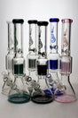 17.5" Genie 12-arm  9 mm colored bottom glass water bong- - One Wholesale