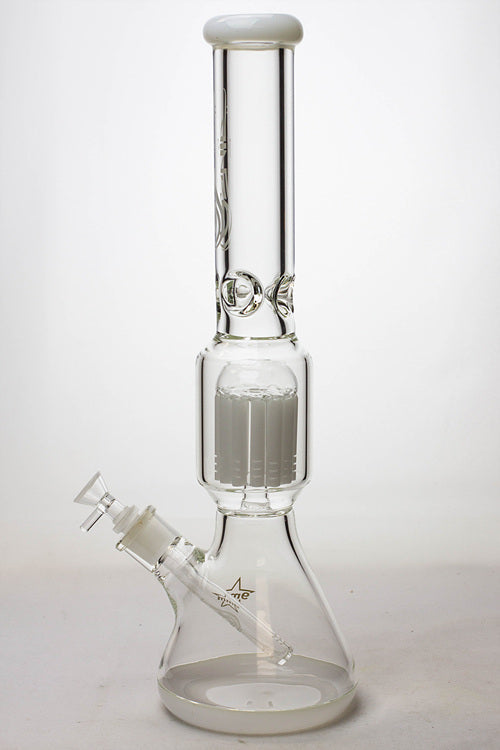 17.5" Genie 12-arm  9 mm colored bottom glass water bong- - One Wholesale