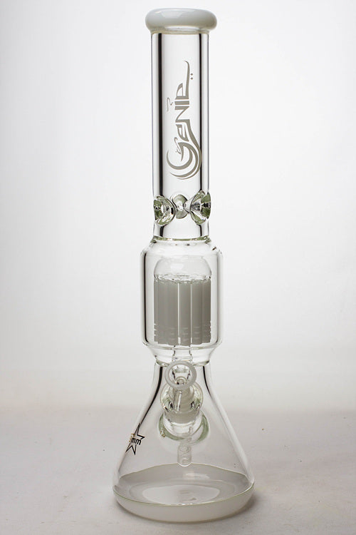 17.5" Genie 12-arm  9 mm colored bottom glass water bong- - One Wholesale