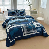 Lodge Collection 3pcs King size reversible quilt bed set [6120] Blanket Canadian Distributor Wild Retreat Blue