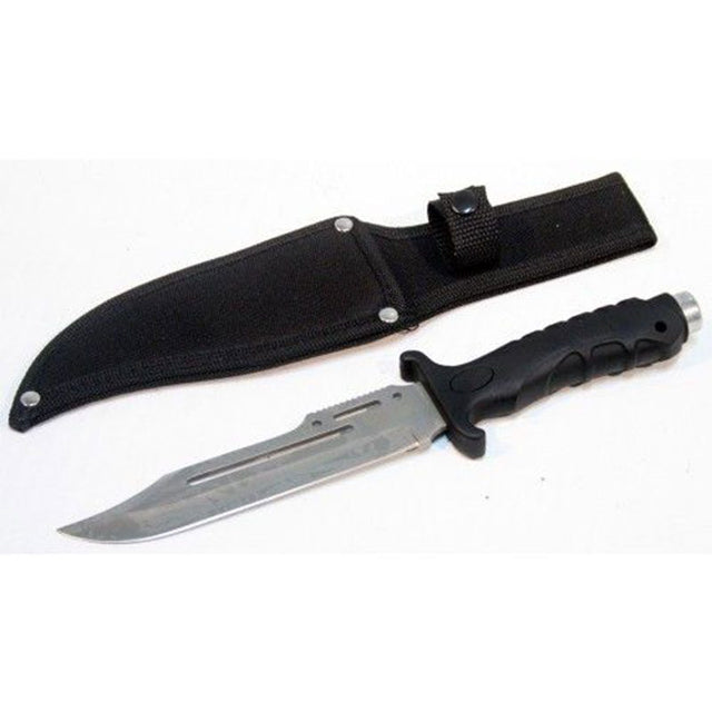 10.5″ Hunting Knife Black Handle and Black Sheath [6418] Fixed Blade Knife Canadian Distributor