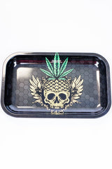 Smoke Arsenal Medium Rolling Tray-New-Blazed Skull - One Wholesale