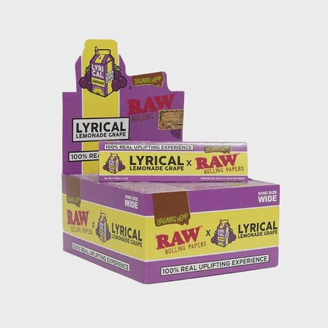 RAW x Lyrical Lemonade Grape Rolling Papers | King Size Wide (50 Packs/Box) King Size ONE