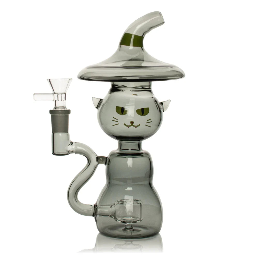 Red Eye Glass® | 8" Black Cat Bubbler [REG170] Glass Bong Smoking Cat Distribution