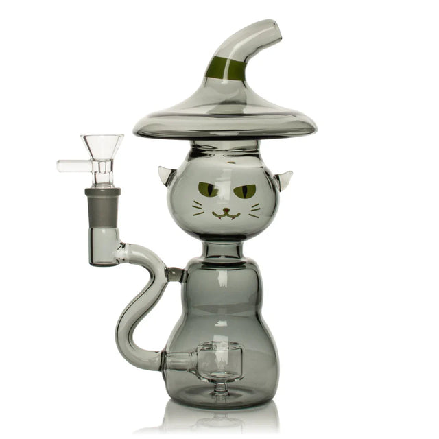 Red Eye Glass® | 8" Black Cat Bubbler [REG170] Glass Bong Smoking Cat Distribution