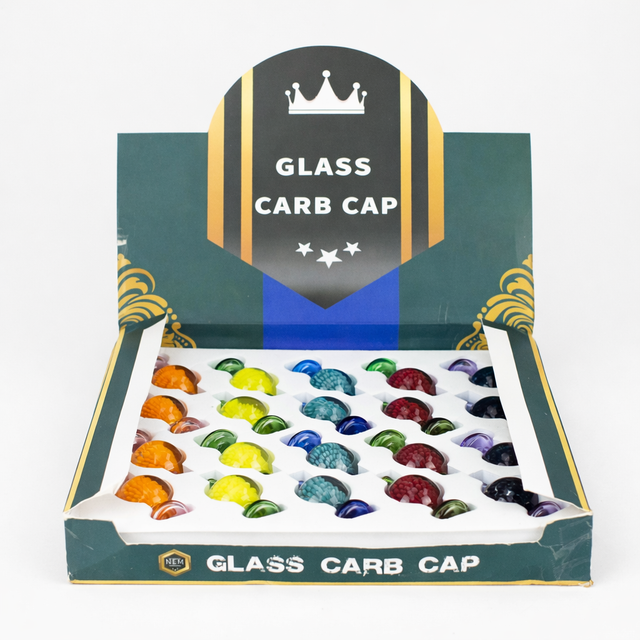 Glass Carb Cap Display – Assorted Colors (20 Count) Cap · Dabber · Insert · Clip · Nail Smoking Cat Distribution