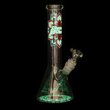 Cheech & Chong® Glass | 10" Mandala Glow in the Dark Beaker (CC174) Glass Bong Smoking Cat Distribution