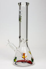 13.5" Cartoon 7 mm glass water beaker bong- - One Wholesale