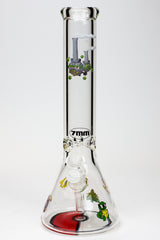 13.5" Cartoon 7 mm glass water beaker bong- - One Wholesale