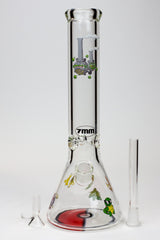 13.5" Cartoon 7 mm glass water beaker bong- - One Wholesale