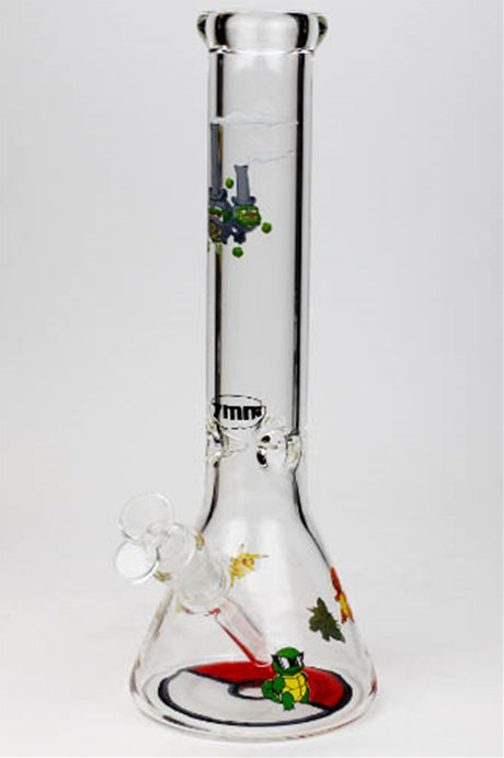 13.5" Cartoon 7 mm glass water beaker bong-Graphic PM - One Wholesale