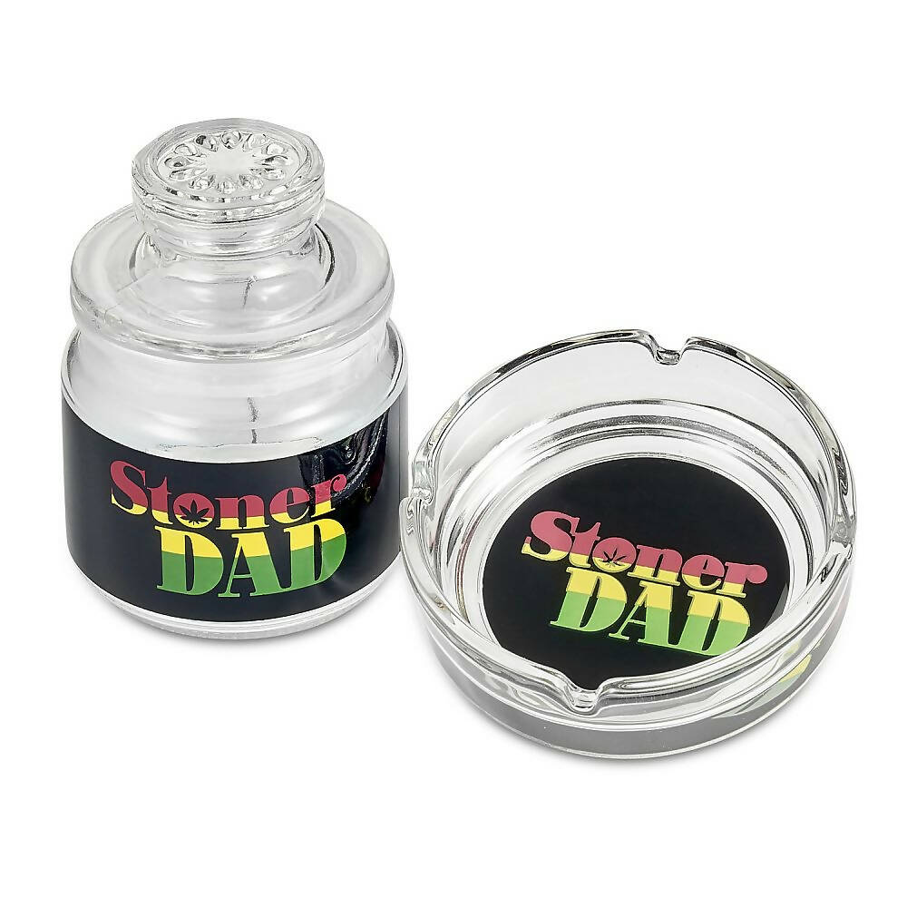 ASHTRAY AND STASH JAR SET - STONER DAD DESIGN