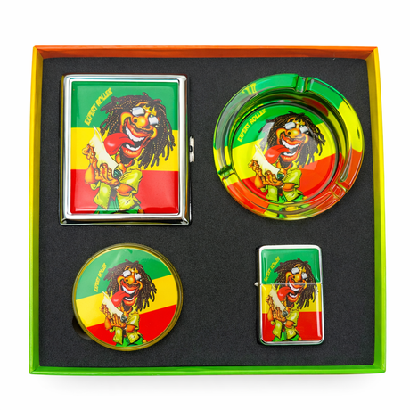 4 Pcs Smoking Accessories Gift Box Bundle LEHIGH WHOLESALE Rasta Man (622)