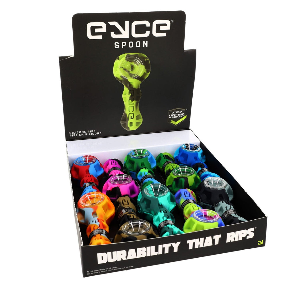 Eyce | Spoon Display – Pack of 10 (Assorted) Silicone Pipe Synergy Innovation