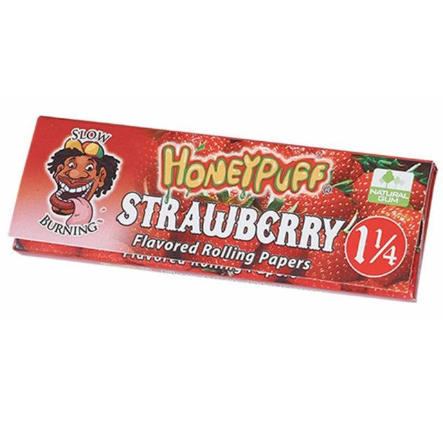 Honey Puff | Slow Burning Flavored Rolling Paper-12 booklets/display [P802x] 1 - 1/4" Size Canadian Distributor Strawberry