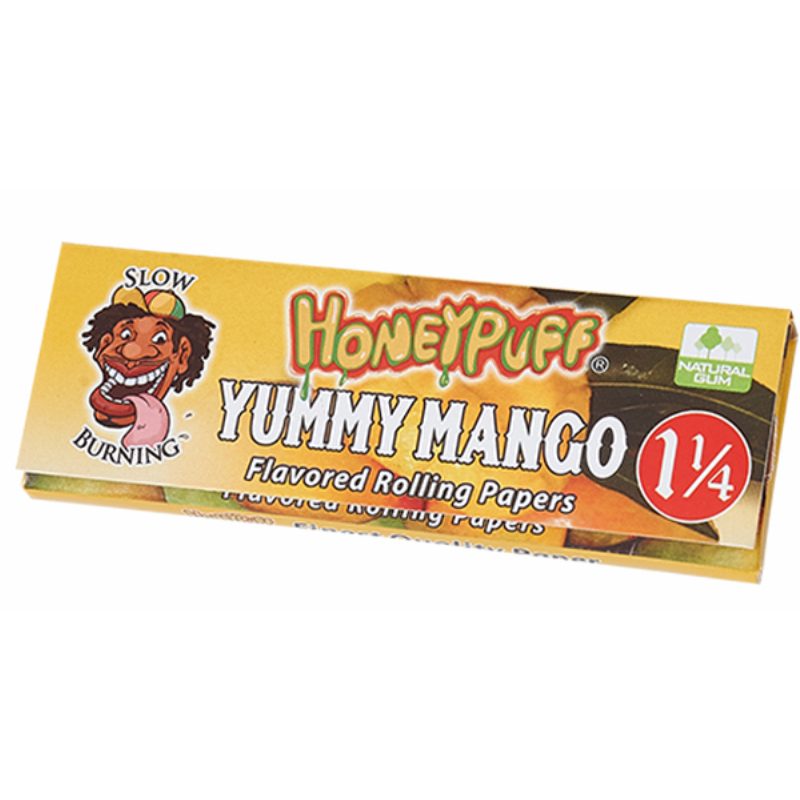 Honey Puff | Slow Burning Flavored Rolling Paper-12 booklets/display [P802x] 1 - 1/4" Size Canadian Distributor Yummy Mango